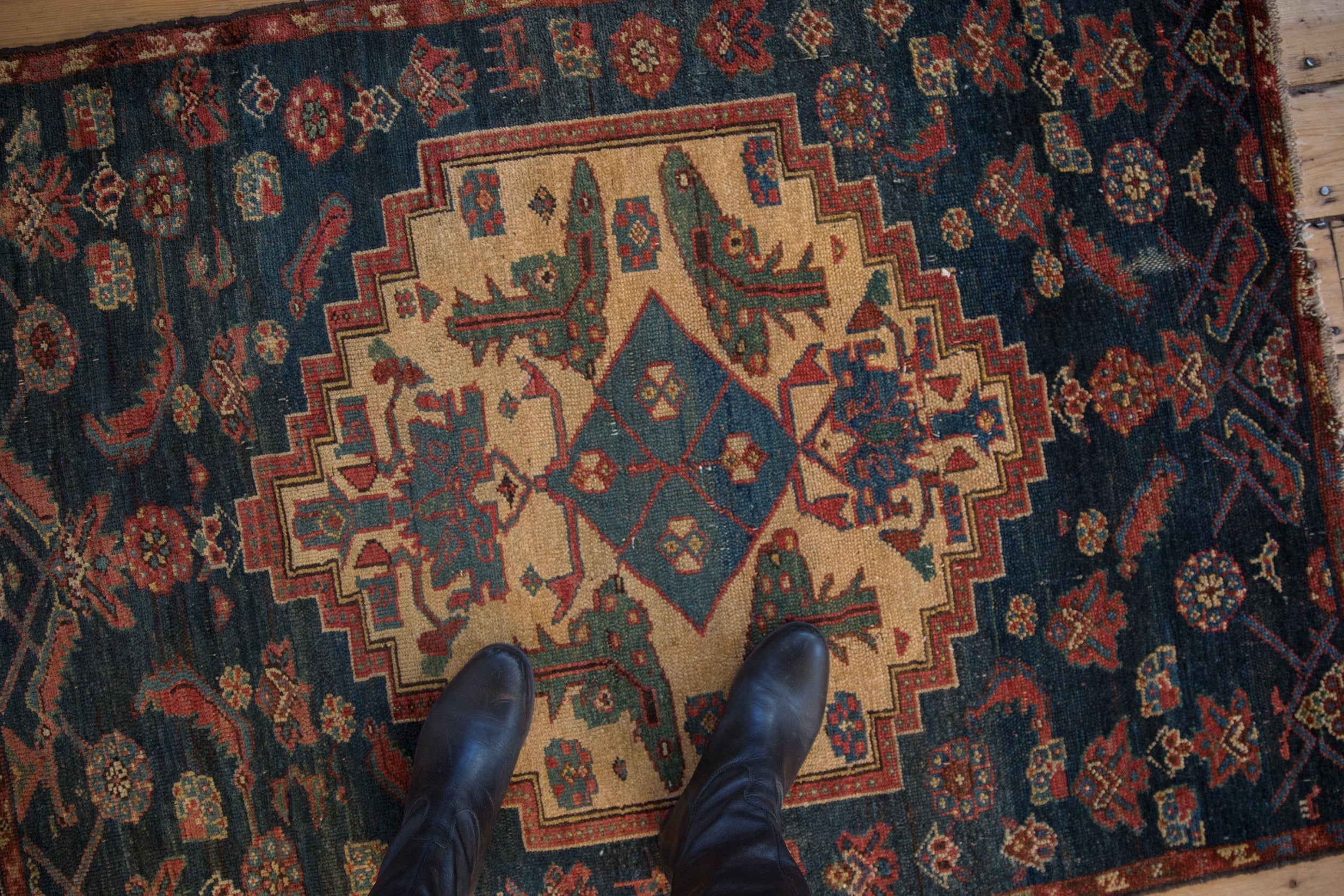 3.5x4.5 Vintage Fine Fragment Borchalou Square Rug
