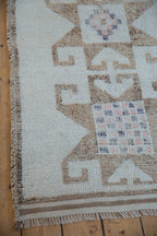 3x11.5 Vintage Distressed Kurd Rug Runner