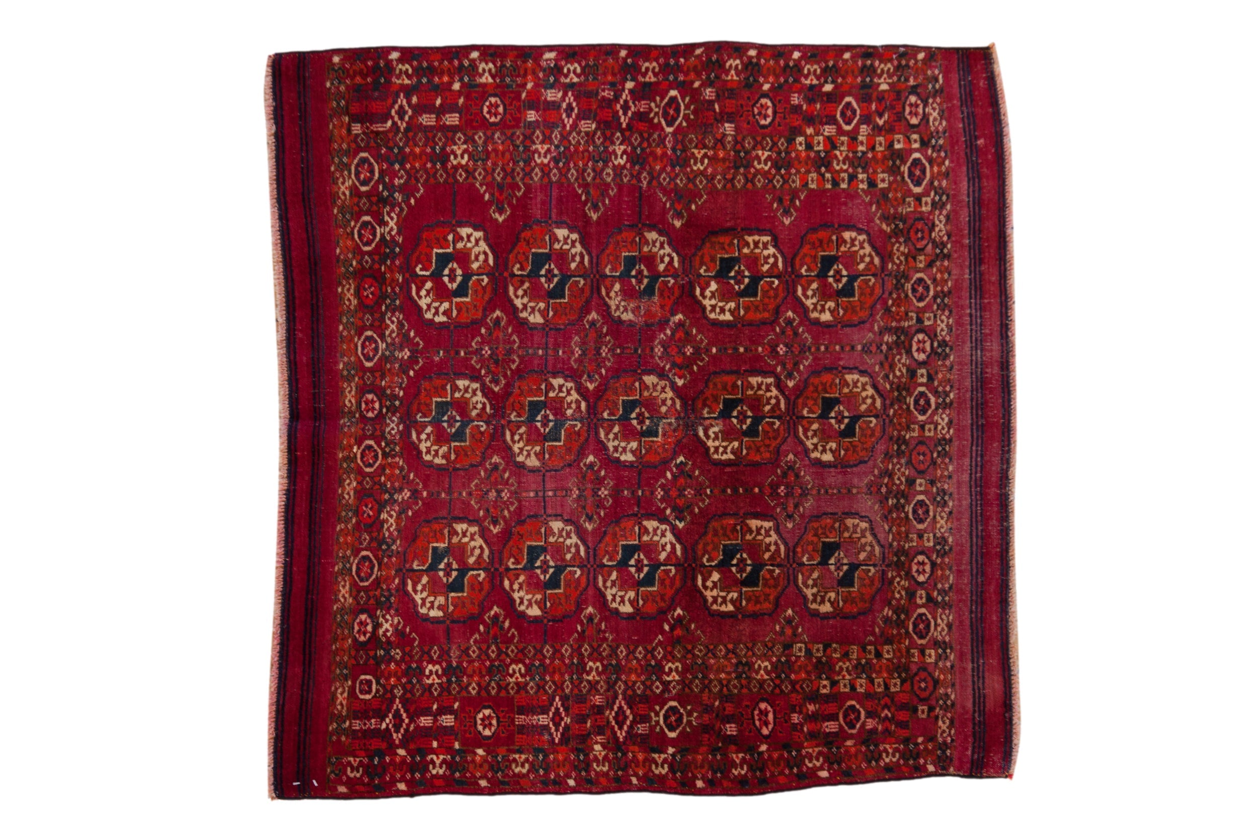 3.5x4 Vintage Turkmen Square Rug