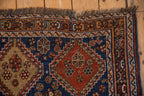 4x4.5 Antique Qashqai Square Rug