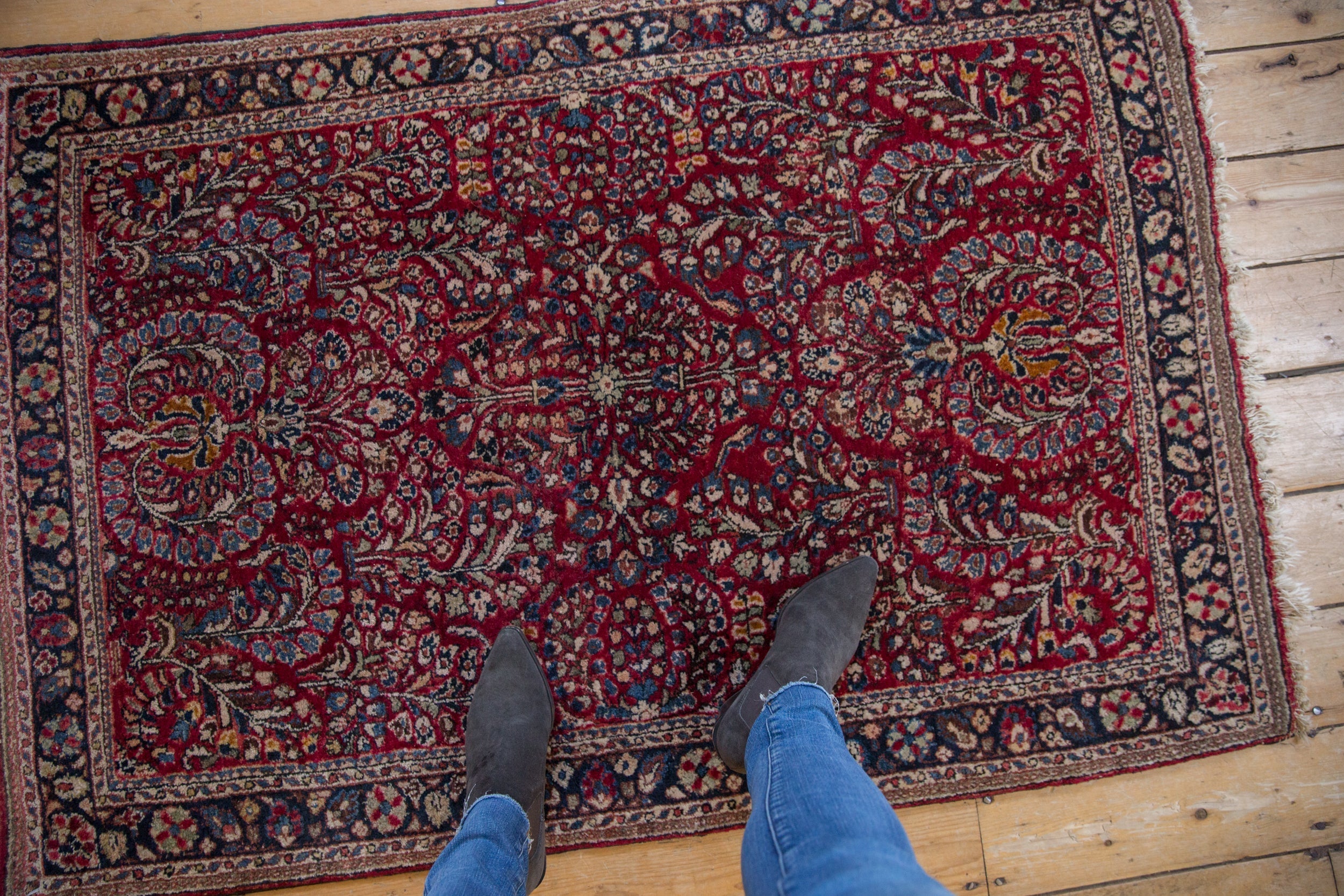 3.5x5 Vintage Sarouk Rug
