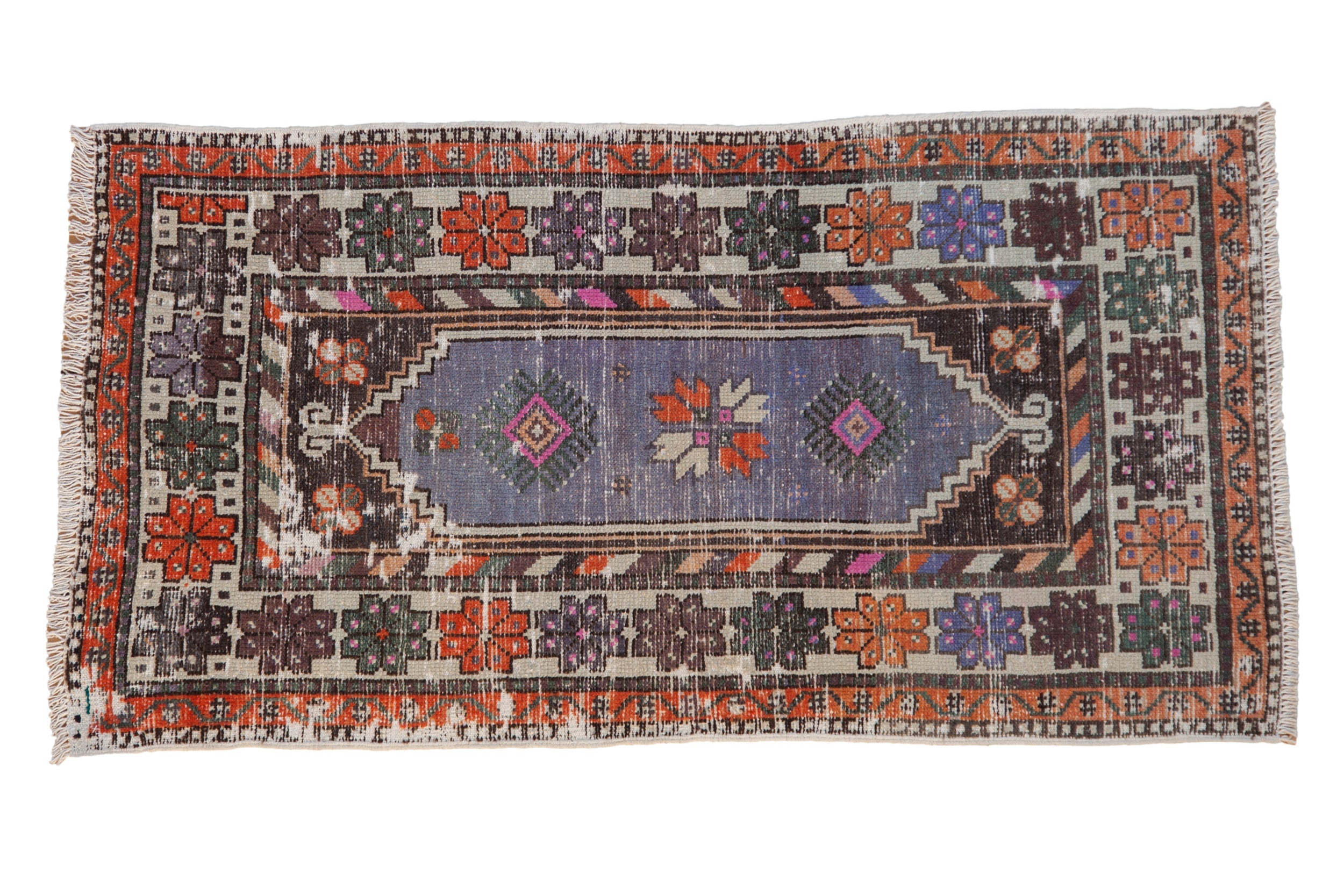 2.5x5 Vintage Distressed Oushak Rug Runner