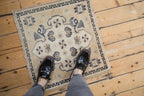 2x2.5 Vintage Distressed Oushak Square Rug Mat