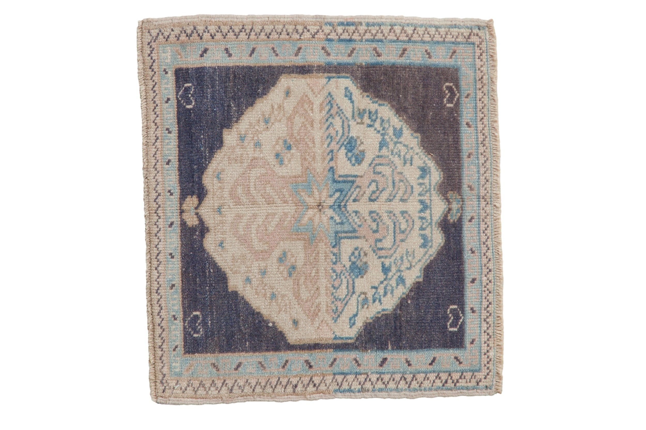 1.5x2 Vintage Distressed Oushak Square Rug Mat