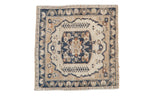 2x2 Vintage Distressed Oushak Square Rug Mat