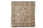 2x2.5 Vintage Distressed Oushak Square Rug Mat