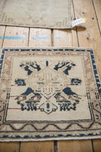 1.5x1.5 Vintage Distressed Oushak Square Rug Mat