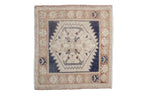 2x2 Vintage Distressed Oushak Square Rug Mat