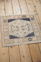 2x2 Vintage Distressed Oushak Square Rug Mat