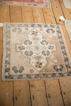 2x2.5 Vintage Distressed Oushak Square Rug Mat