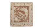 2x2.5 Vintage Distressed Oushak Square Rug Mat