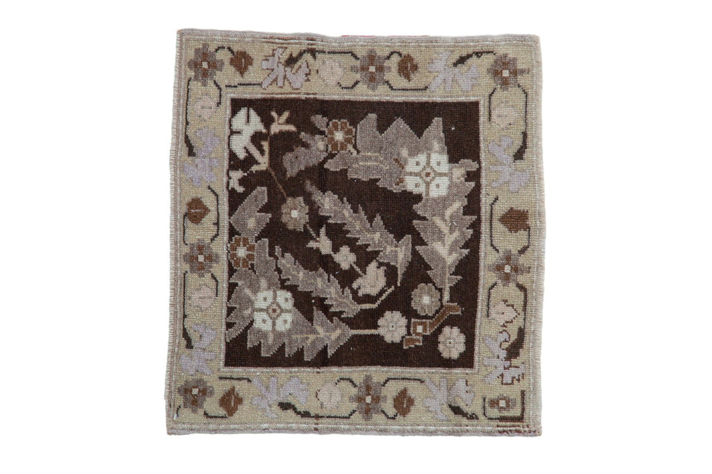 2x2 Vintage Distressed Oushak Square Rug Mat