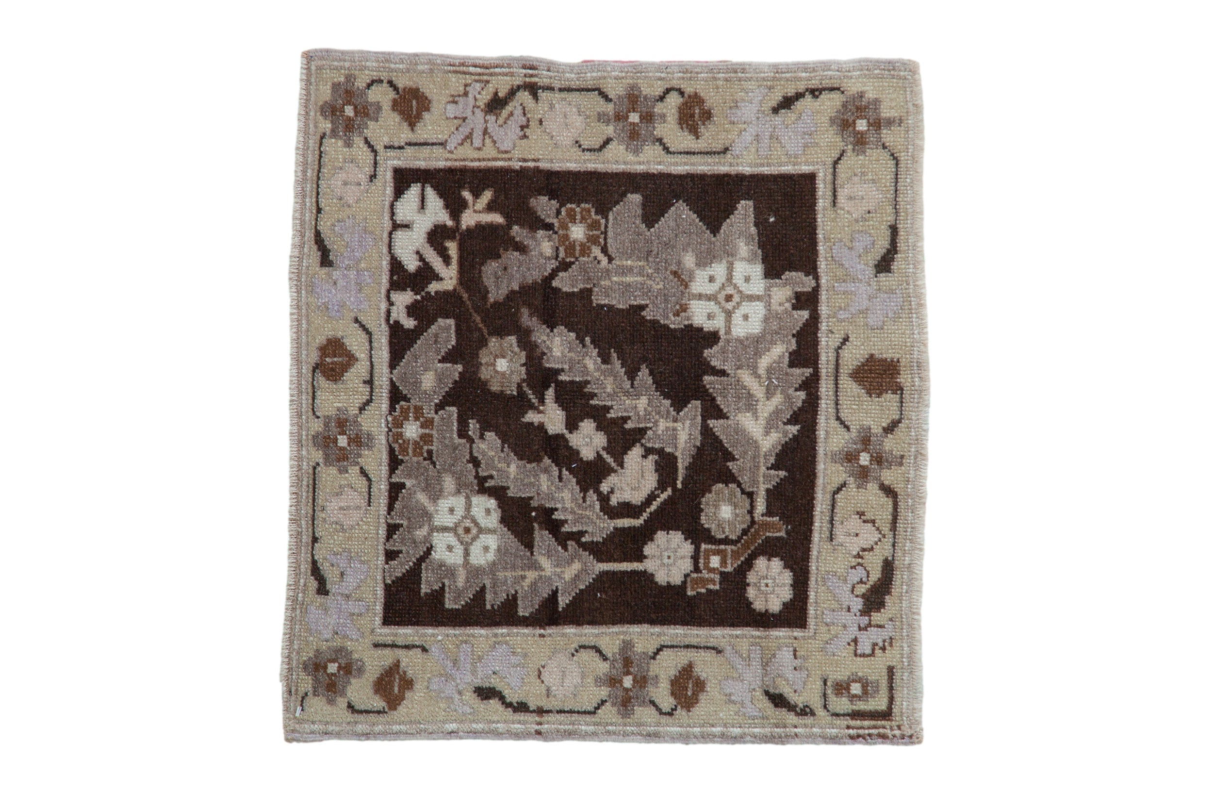 2x2 Vintage Distressed Oushak Square Rug Mat