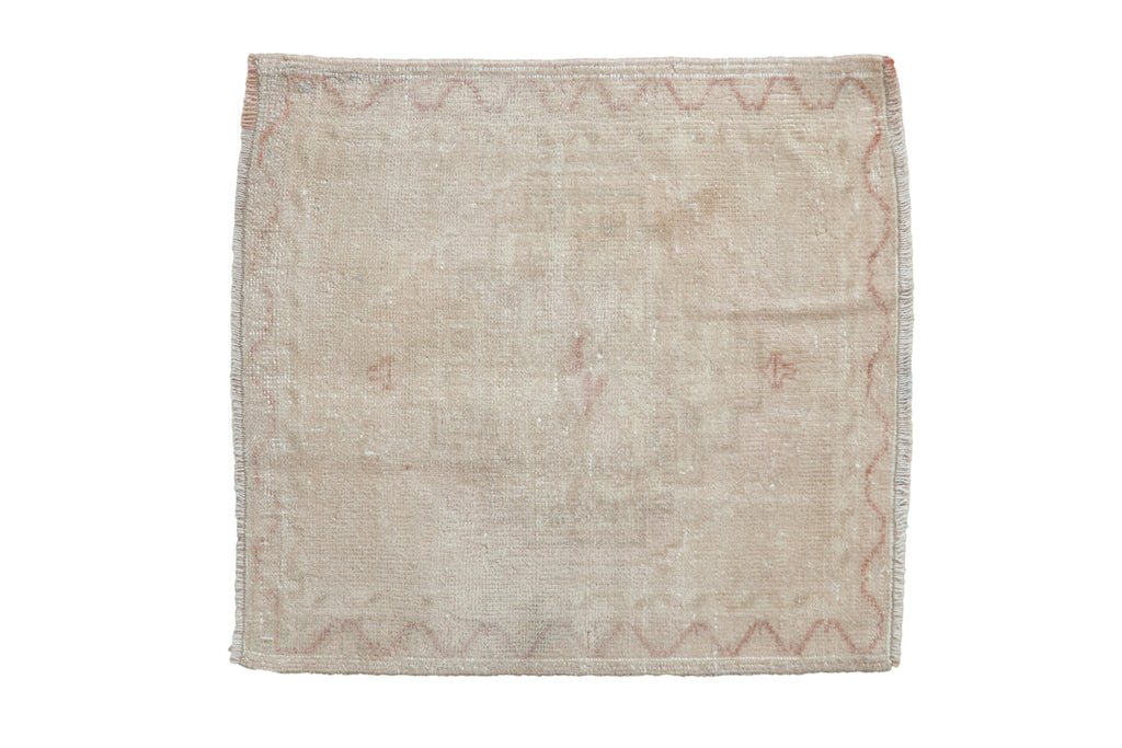 2.5x2.5 Vintage Distressed Oushak Square Rug Mat