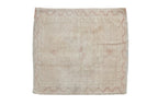 2.5x2.5 Vintage Distressed Oushak Square Rug Mat
