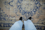 6.5x9.5 Vintage Distressed Oushak Carpet