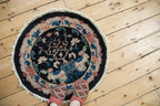 2.5x2.5 Vintage Nichols Art Deco Round Rug Mat
