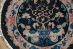 2.5x2.5 Vintage Nichols Art Deco Round Rug Mat