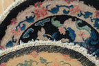 2.5x2.5 Vintage Nichols Art Deco Round Rug Mat