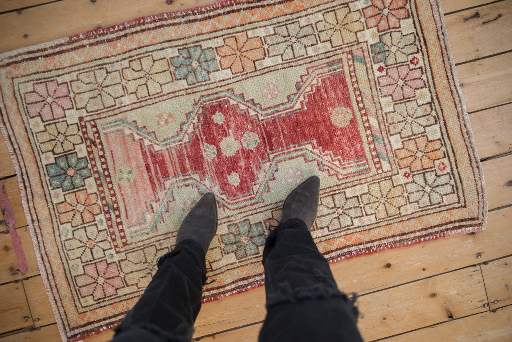 2.5x4 Vintage Distressed Oushak Rug