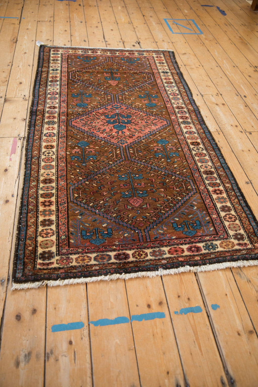 3.5x6.5 Vintage Kurdish Hamadan Rug