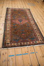 3.5x6.5 Vintage Kurdish Hamadan Rug