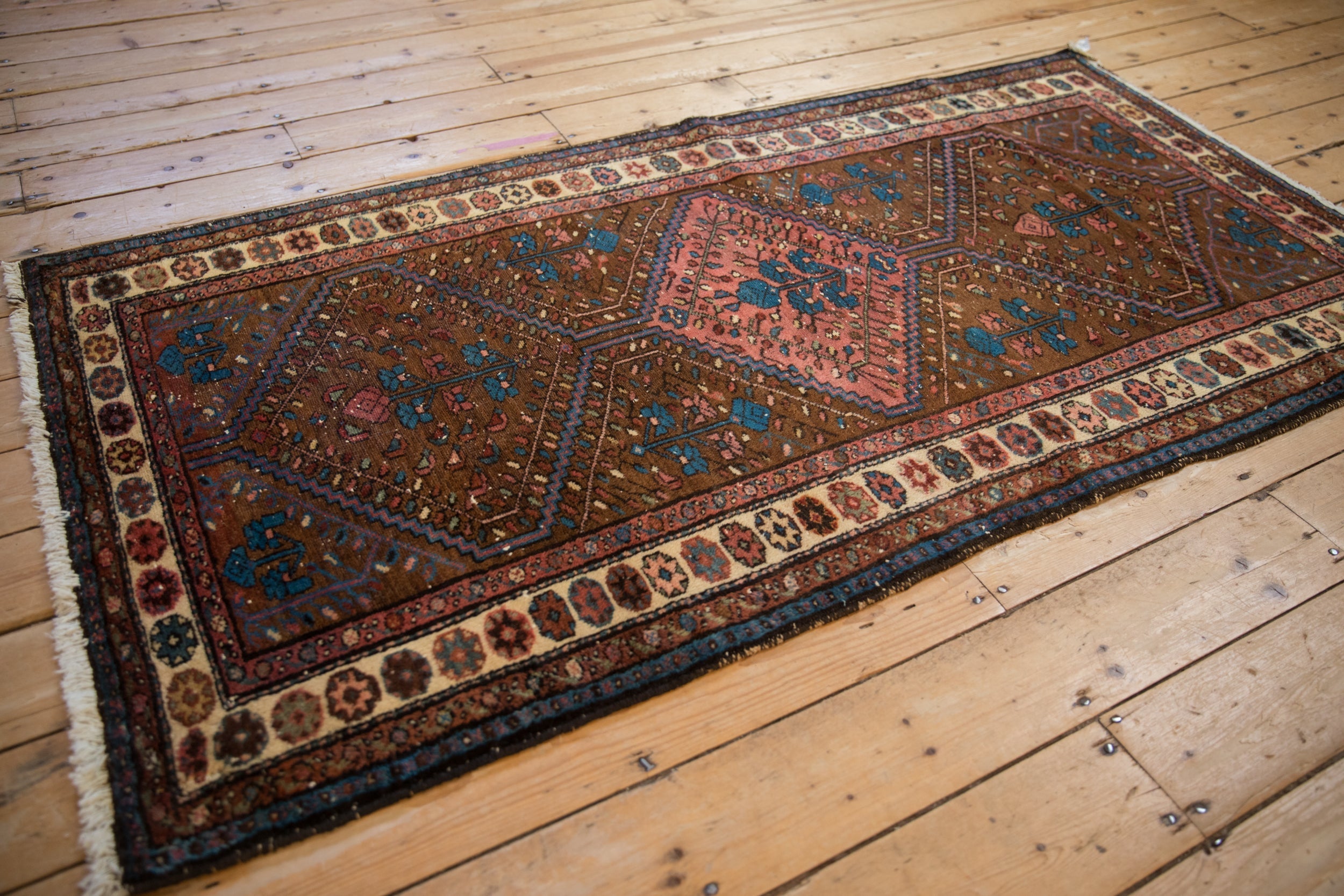 3.5x6.5 Vintage Kurdish Hamadan Rug