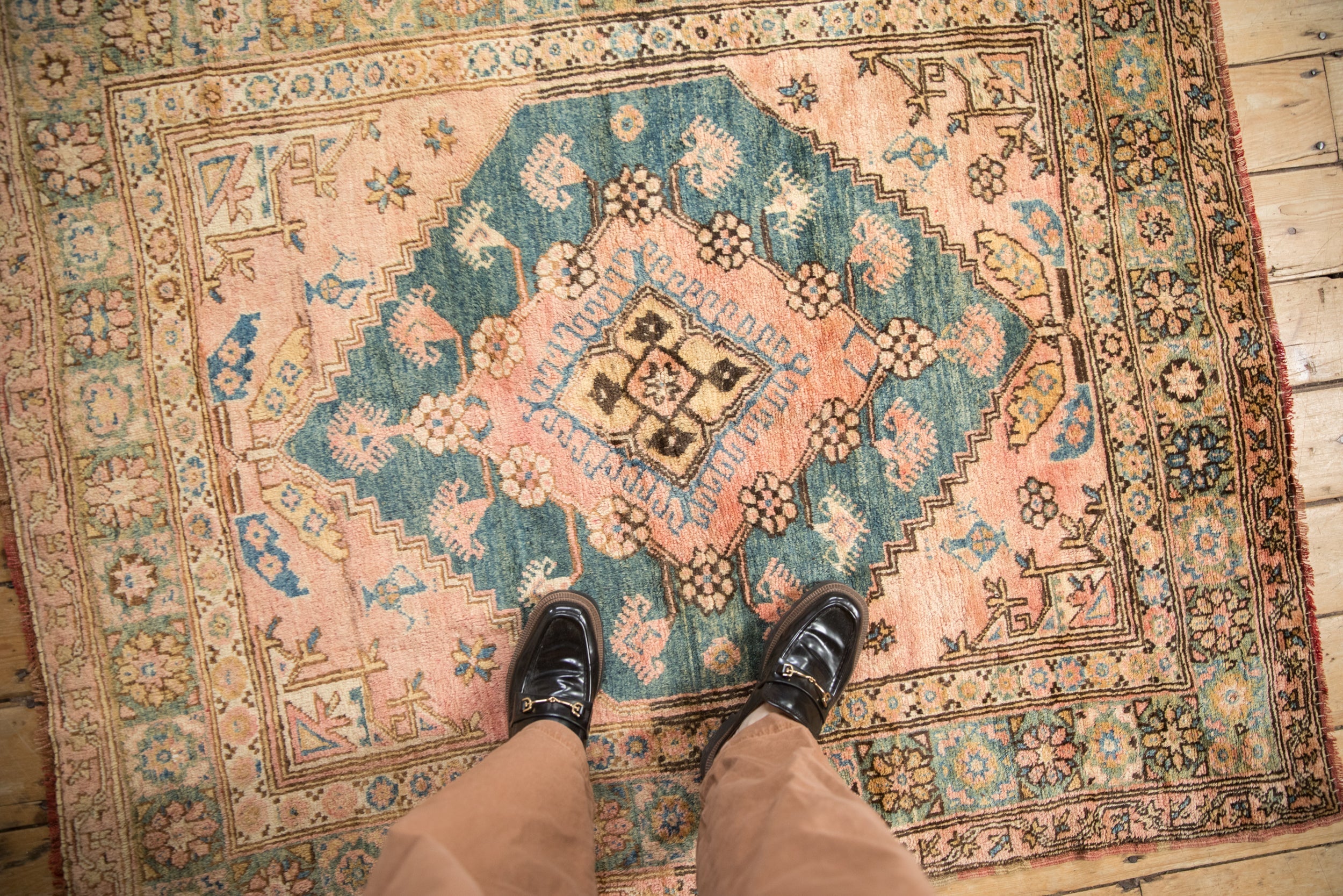4.5x5 Vintage Anatolian Square Rug
