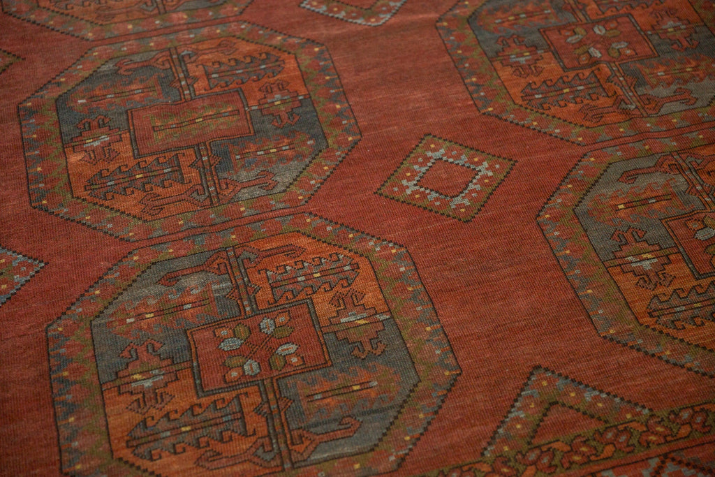 8.5x11 Vintage Distressed Ersari Carpet