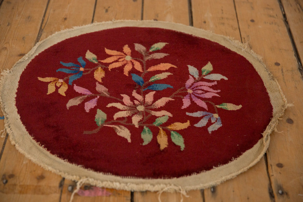 2x2 Vintage Art Deco Round Rug Mat