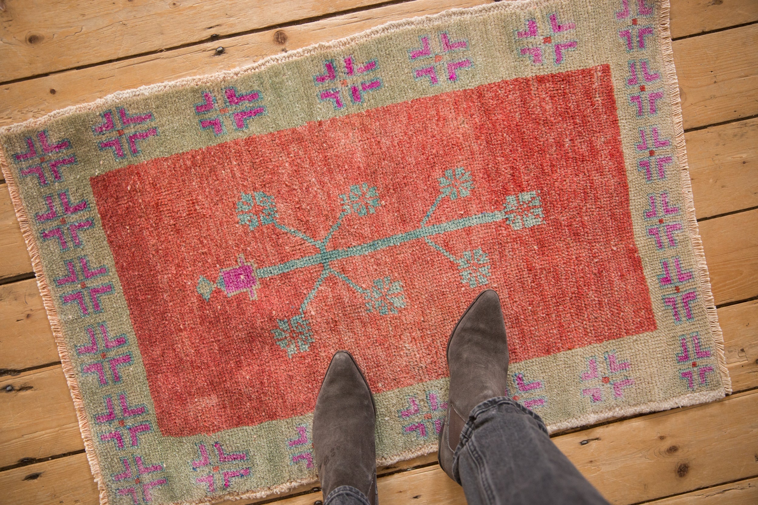 2x3.5 Vintage Distressed Oushak Rug