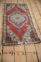 1.5x3.5 Vintage Distressed Oushak Rug Mat Runner