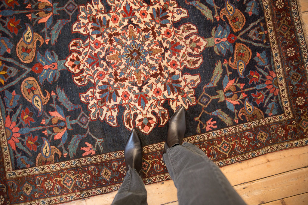 4.5x6 Antique Kurdish Bijar Rug