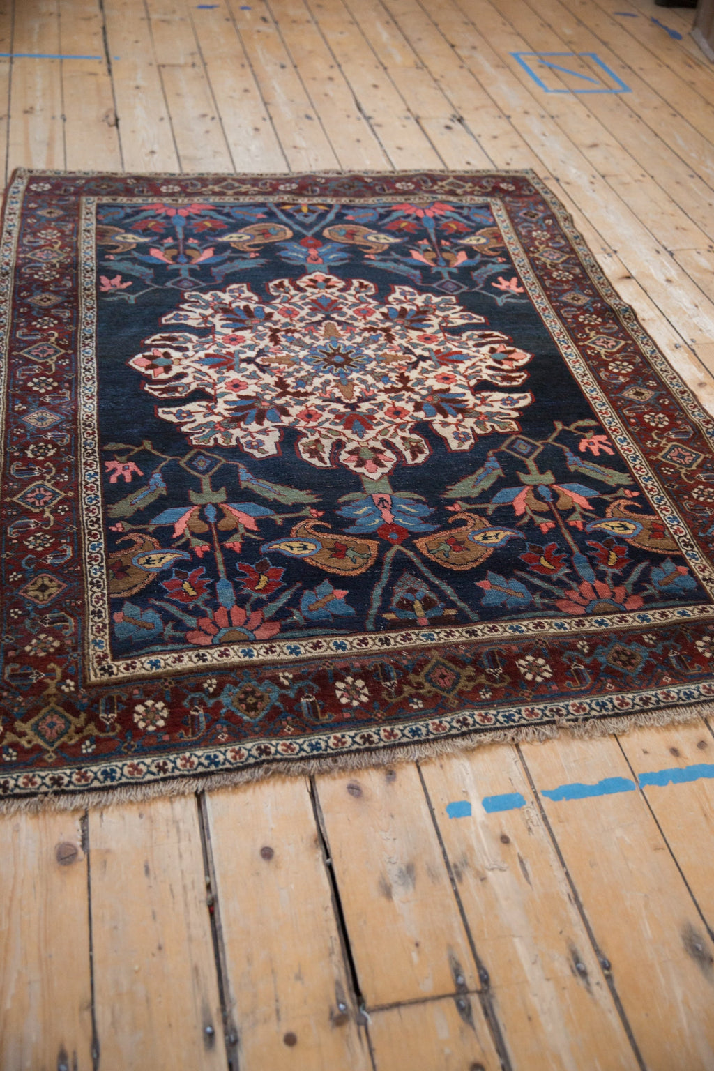 4.5x6 Antique Kurdish Bijar Rug