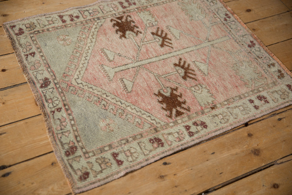 2.5x3 Vintage Distressed Oushak Square Rug