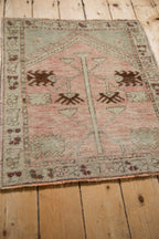 2.5x3 Vintage Distressed Oushak Square Rug