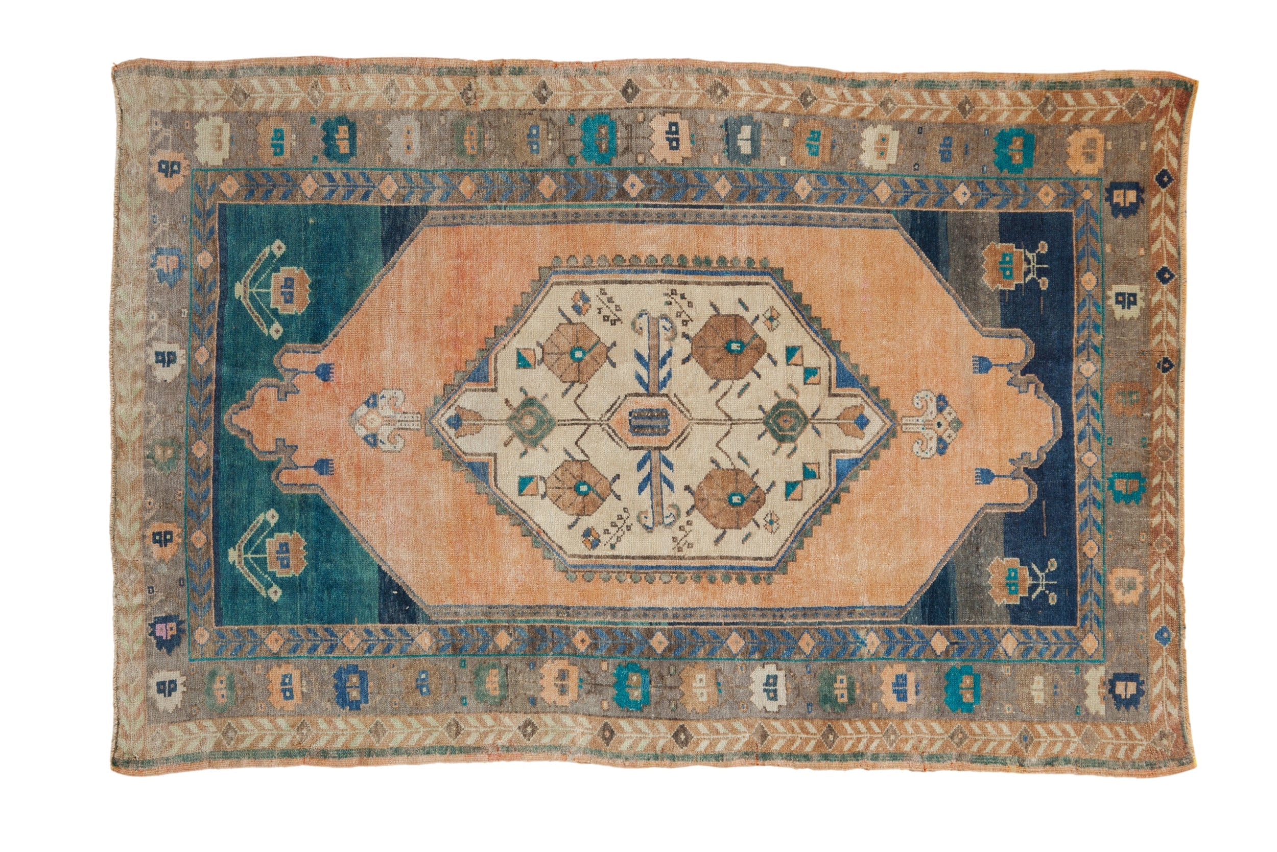 4x6 Vintage Distressed Oushak Rug