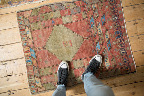2.5x3 Vintage Distressed Oushak Square Rug