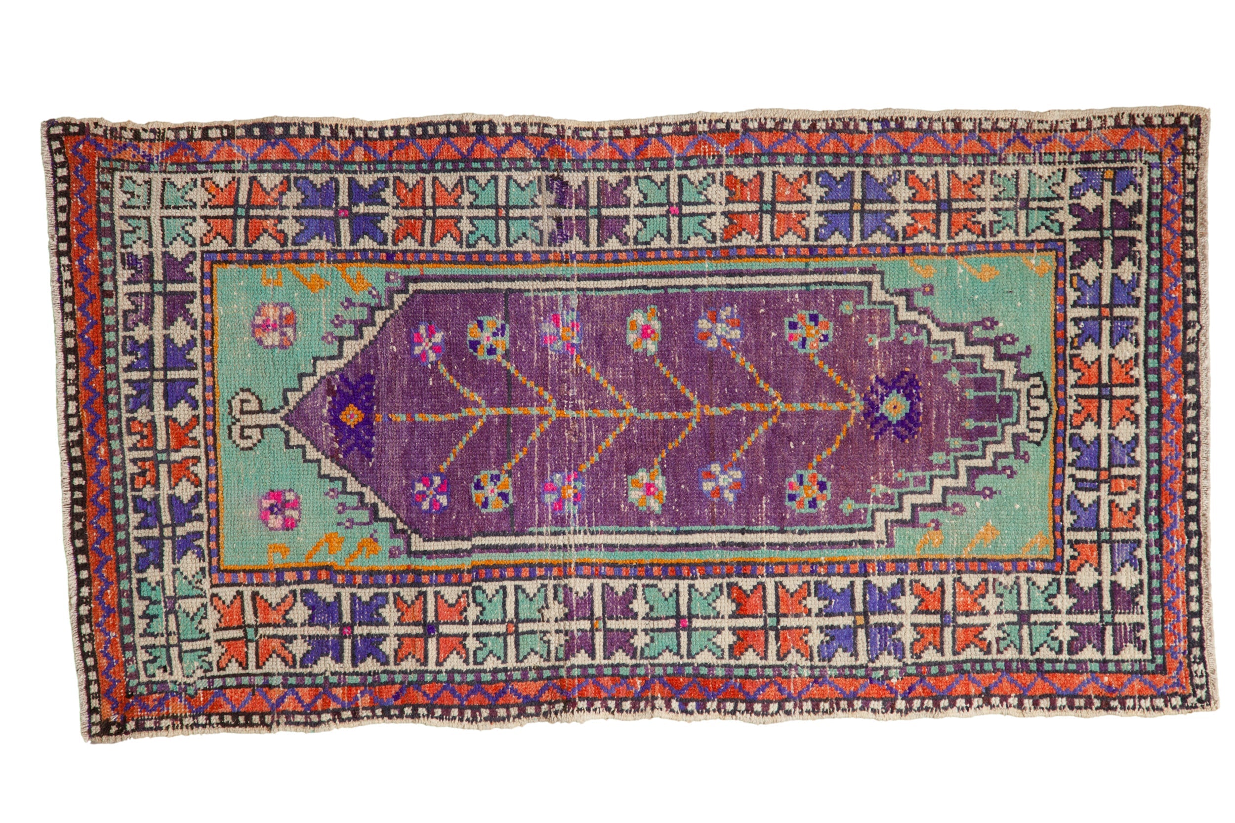 2.5x5 Vintage Distressed Oushak Rug Runner