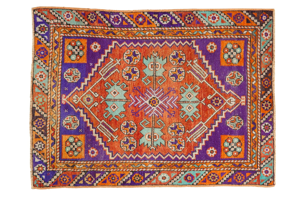 3x4 Vintage Distressed Oushak Square Rug