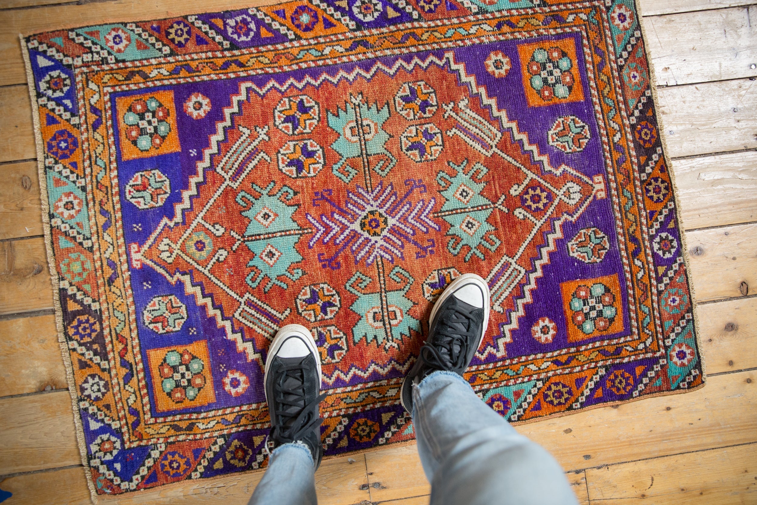 3x4 Vintage Distressed Oushak Square Rug