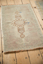 1.5x3 Vintage Distressed Oushak Rug Mat