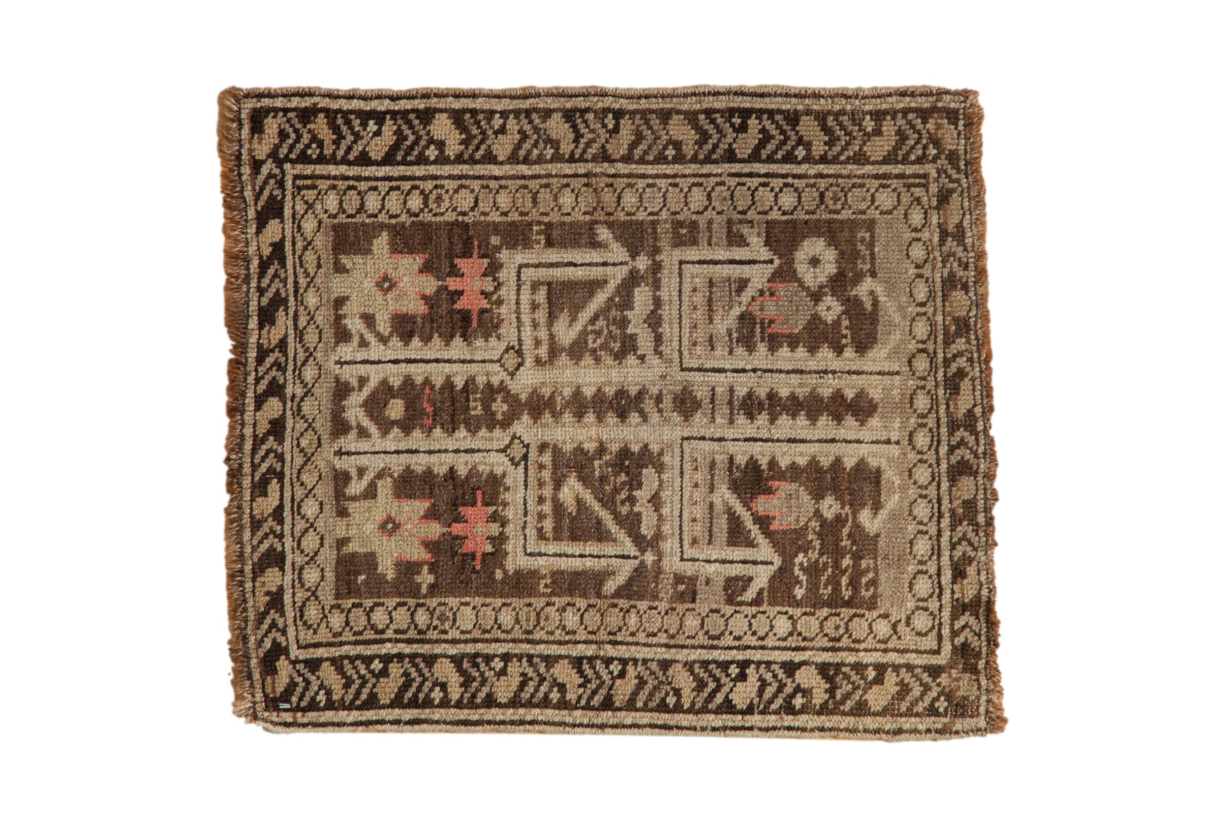 2x2.5 Antique Caucasian Square Rug Mat