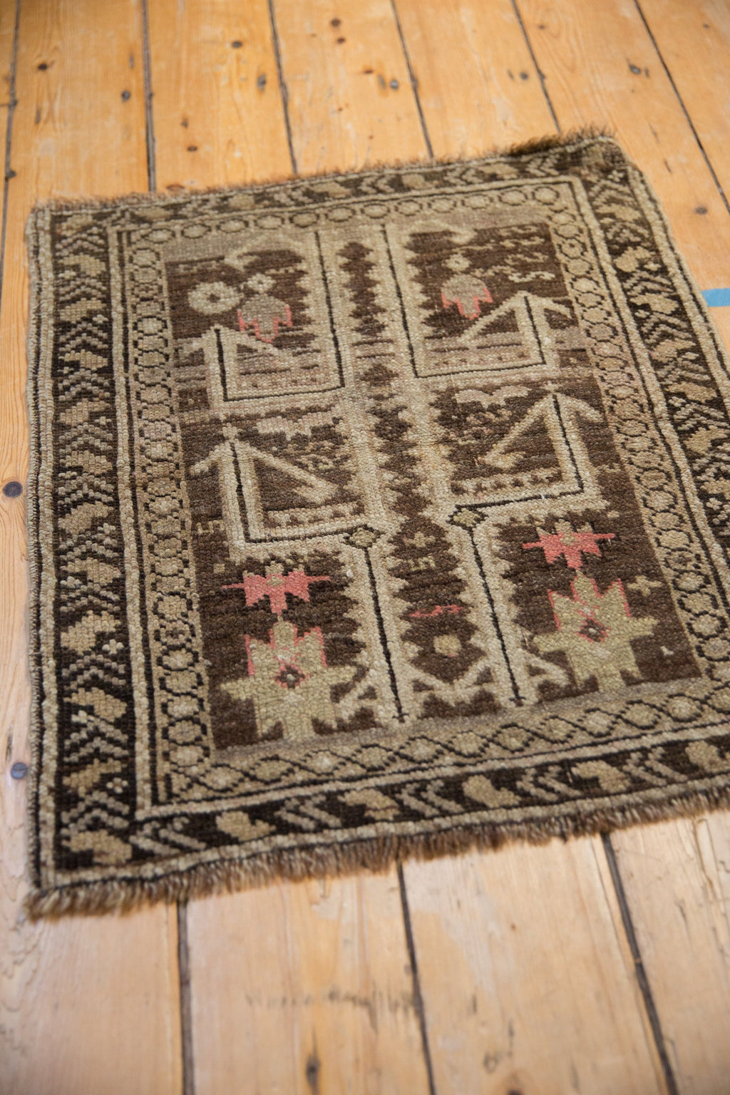 2x2.5 Antique Caucasian Square Rug Mat