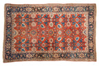 4.5x7 Antique Persian Bijar Area Rug
