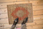 2x2.5 Distressed Antique Jalili Tabriz Rug Mat