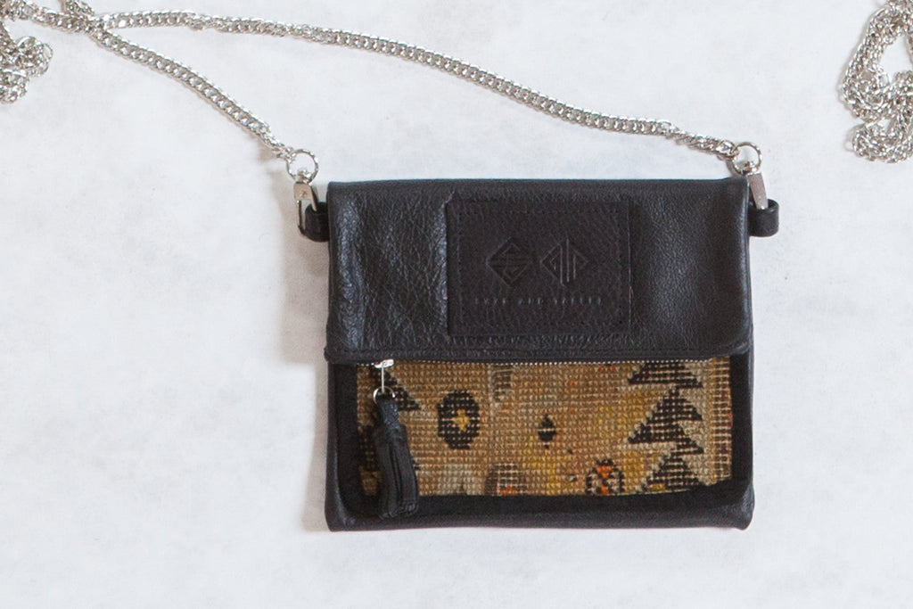Antique Caucasian Rug Fragment Bag