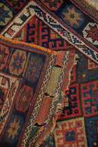 2x2.5 Antique Jaff Kurd Bag Face Square Rug Mat
