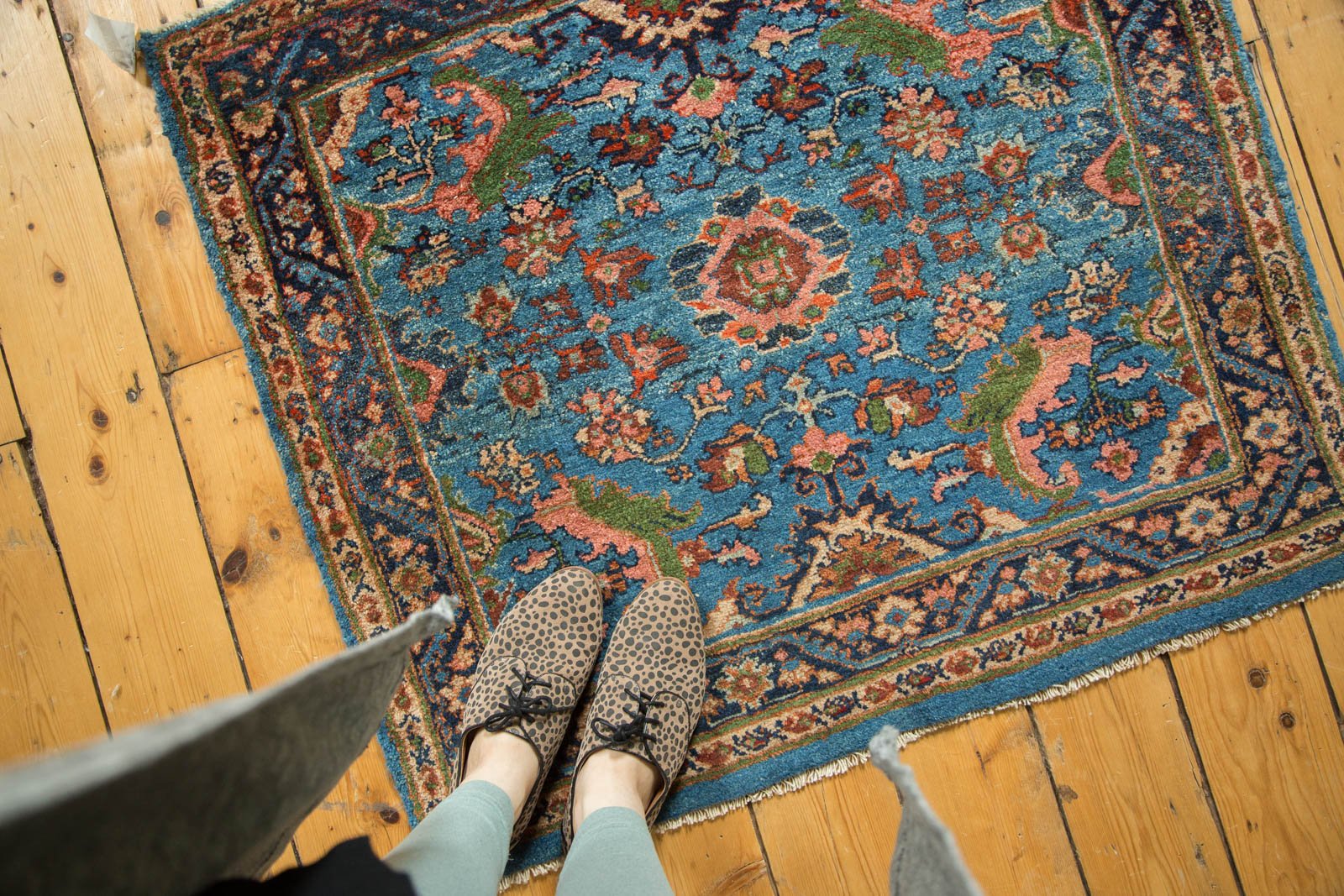 3x3.5 Vintage Fine Engelas Square Rug