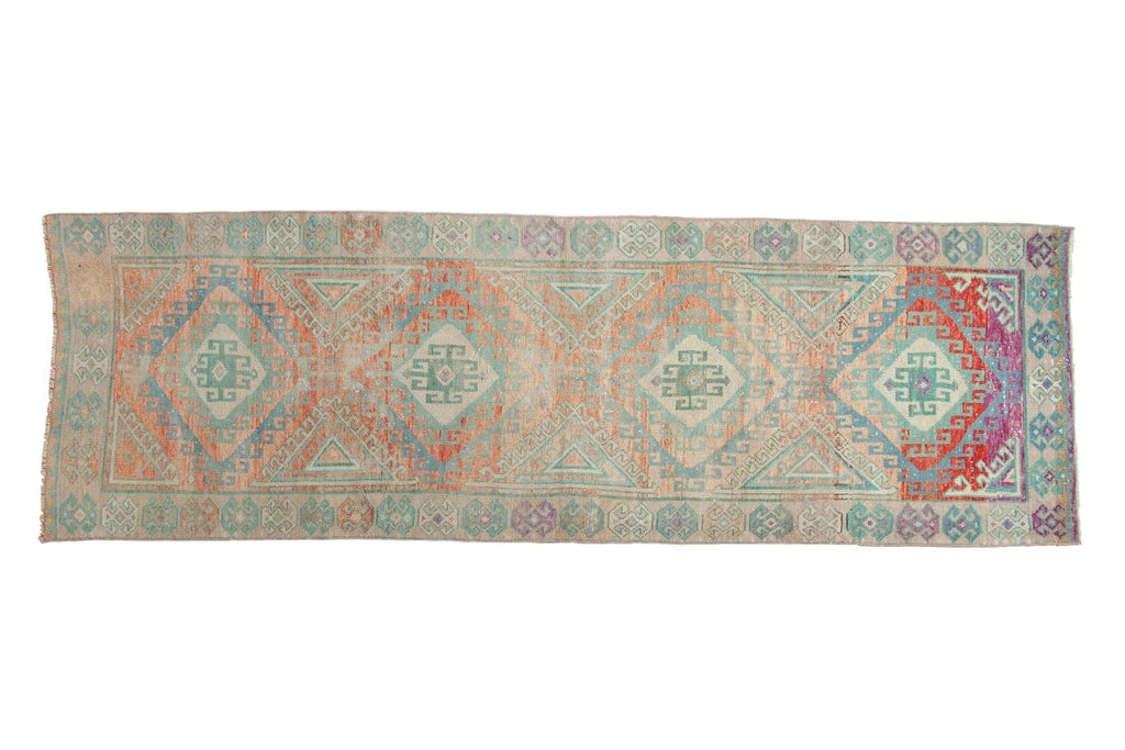 3.5x10.5 Vintage Distressed Oushak Rug Runner